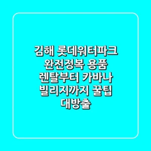 김해 롯데워터파크 완전정복! 용품 렌탈부터 카바나 빌리지까지 꿀팁 대방출