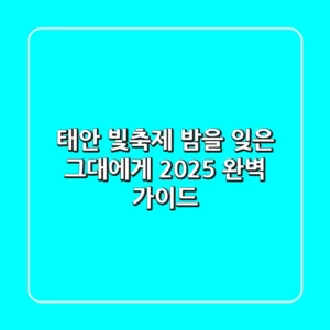 태안 빛축제: 밤을 잊은 그대에게, 2025 완벽 가이드!