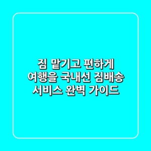짐 맡기고 편하게 여행을~ 국내선 짐배송 서비스 완벽 가이드!