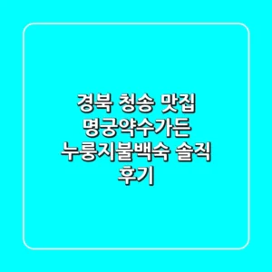 경북 청송 맛집, 명궁약수가든 누룽지불백숙 솔직 후기