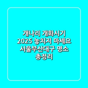 개나리 개화시기 2025: 놓치지 마세요! 서울/부산/대구 명소 총정리
