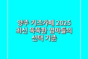 양주 키즈카페, 2025 최신! 똑똑한 엄마들의 선택 기준