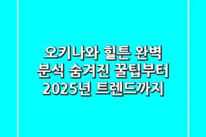 오키나와 힐튼 완벽 분석: 숨겨진 꿀팁부터 2025년 트렌드까지!