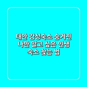 태안 감성숙소: 숨겨진 나만 알고 싶은 인생 숙소 찾는 법