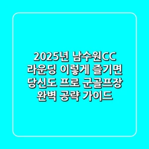 2025년 남수원CC 라운딩, 이렇게 즐기면 당신도 프로! 군골프장 완벽 공략 가이드
