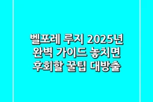 벨포레 루지, 2025년 완벽 가이드! 놓치면 후회할 꿀팁 대방출
