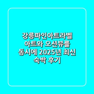 강릉파인아트라벨, 아트와 오션뷰를 동시에? 2025년 최신 숙박 후기