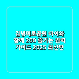 김녕미로공원, 아이와 함께 200% 즐기는 완벽 가이드 (2025 최신판)