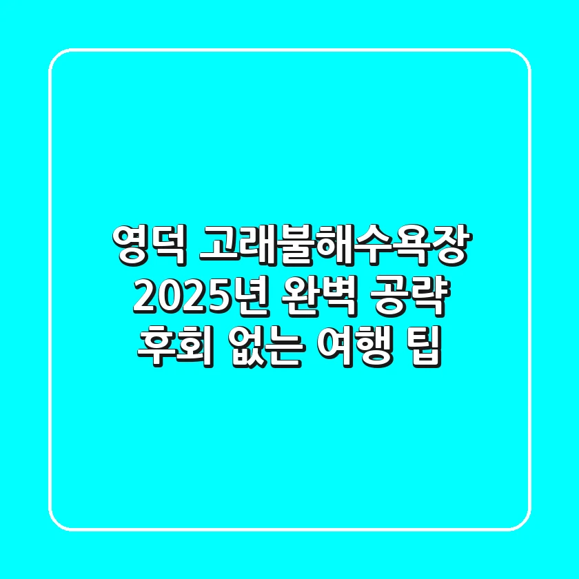 영덕 고래불해수욕장 2025년 완벽 공략! 후회 없는 여행 팁