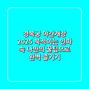 경복궁 야간개장 2025, 북적이는 인파 속 나만의 꿀팁으로 완벽 즐기기
