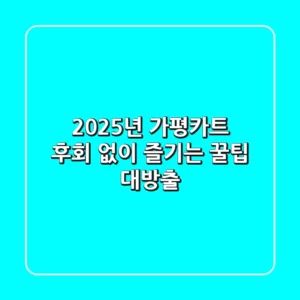 2025년 가평카트, 후회 없이 즐기는 꿀팁 대방출!