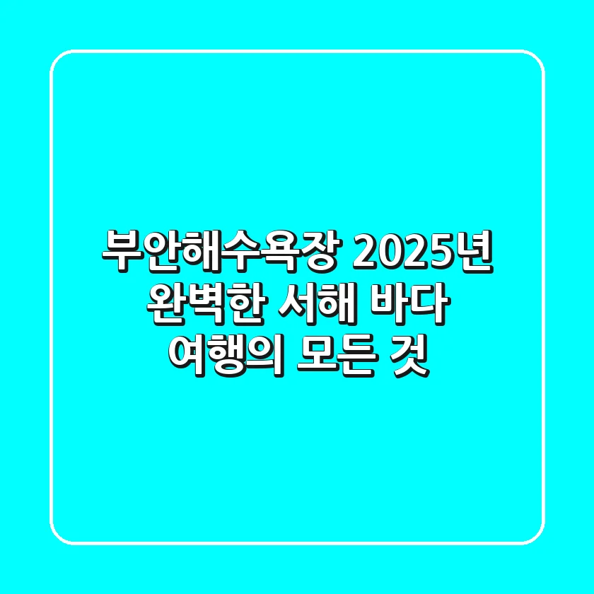 부안해수욕장: 2025년, 완벽한 서해 바다 여행의 모든 것