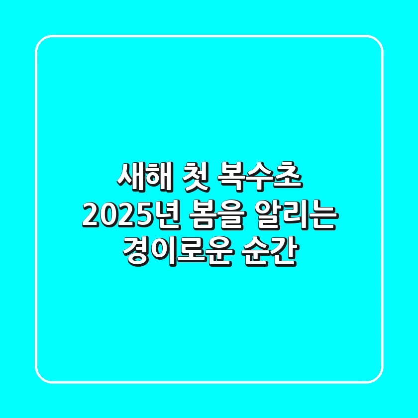 새해 첫 복수초: 2025년 봄을 알리는 경이로운 순간