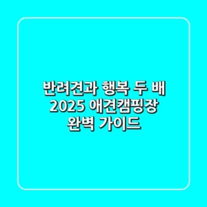 반려견과 행복 두 배! 2025 애견캠핑장 완벽 가이드