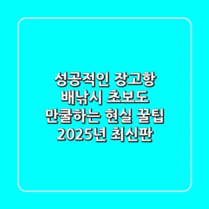 성공적인 장고항 배낚시, 초보도 만쿨하는 현실 꿀팁 (2025년 최신판)