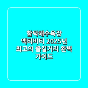 함덕해수욕장 액티비티, 2025년 최고의 즐길거리 완벽 가이드