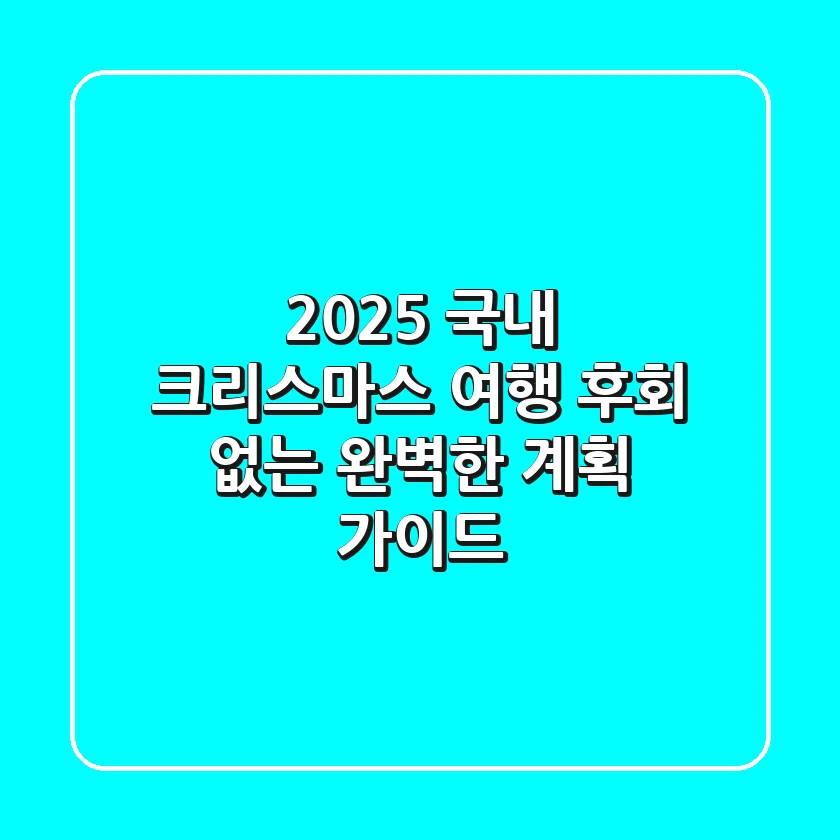 2025 국내 크리스마스 여행: 후회 없는 완벽한 계획 가이드