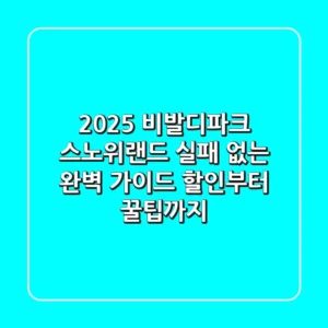 2025 비발디파크 스노위랜드, 실패 없는 완벽 가이드 (할인부터 꿀팁까지)