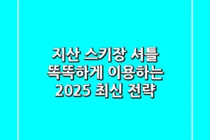 지산 스키장 셔틀, 똑똑하게 이용하는 2025 최신 전략!