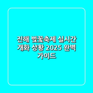 진해 벚꽃축제 실시간 개화 상황 & 2025 완벽 가이드