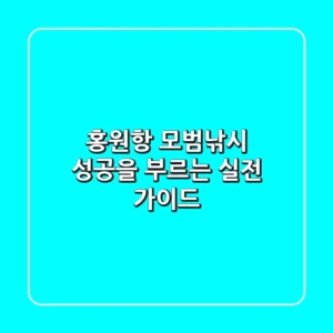 홍원항 모범낚시: 성공을 부르는 실전 가이드