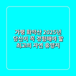 가평 화악산, 2025년 당신이 꼭 경험해야 할 최고의 자연 휴양지