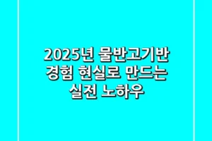 2025년, ‘물반고기반’ 경험 현실로 만드는 실전 노하우