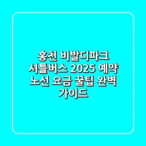 홍천 비발디파크 셔틀버스 2025: 예약, 노선, 요금, 꿀팁 완벽 가이드