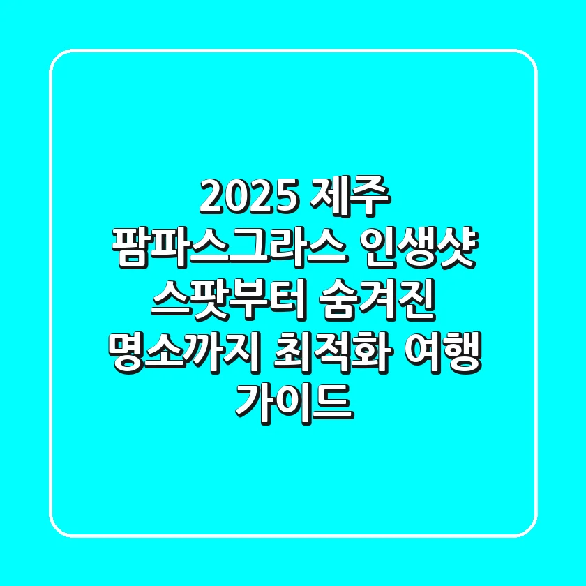 2025 제주 팜파스그라스: 인생샷 스팟부터 숨겨진 명소까지, 최적화 여행 가이드