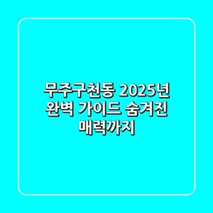 무주구천동, 2025년 완벽 가이드! 숨겨진 매력까지