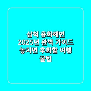 삼척 용화해변, 2025년 완벽 가이드! 놓치면 후회할 여행 꿀팁