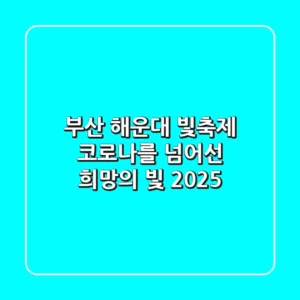 부산 해운대 빛축제, 코로나를 넘어선 희망의 빛 2025