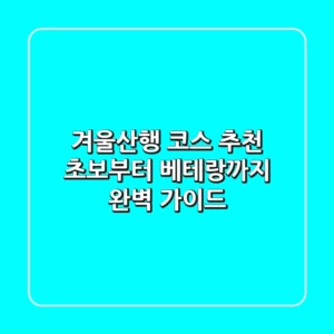 겨울산행 코스 추천: 초보부터 베테랑까지 완벽 가이드
