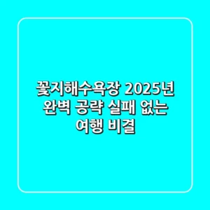 꽃지해수욕장 2025년 완벽 공략: 실패 없는 여행 비결