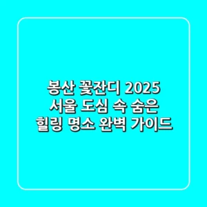 봉산 꽃잔디 2025, 서울 도심 속 숨은 힐링 명소 완벽 가이드