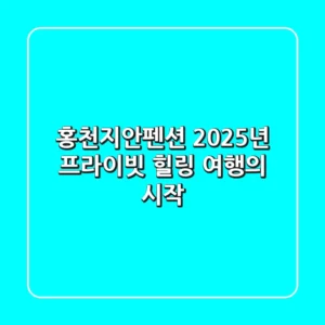홍천지안펜션: 2025년 프라이빗 힐링 여행의 시작