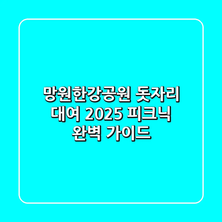 망원한강공원 돗자리 대여, 2025 피크닉 완벽 가이드