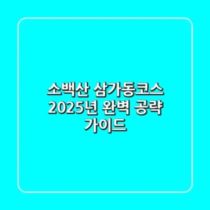 소백산 삼가동코스, 2025년 완벽 공략 가이드!