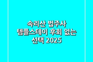 속리산 법주사 템플스테이, 후회 없는 선택! (2025)