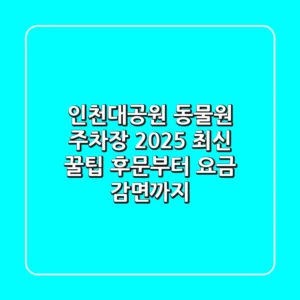 인천대공원 동물원 주차장 2025 최신 꿀팁: 후문부터 요금 감면까지!