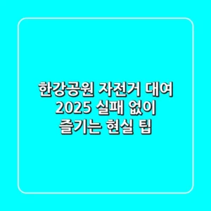 한강공원 자전거 대여 2025: 실패 없이 즐기는 현실 팁