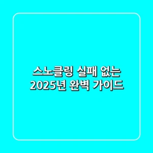 스노클링, 실패 없는 2025년 완벽 가이드!