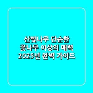 산벚나무, 단순한 꽃나무 이상의 매력: 2025년 완벽 가이드